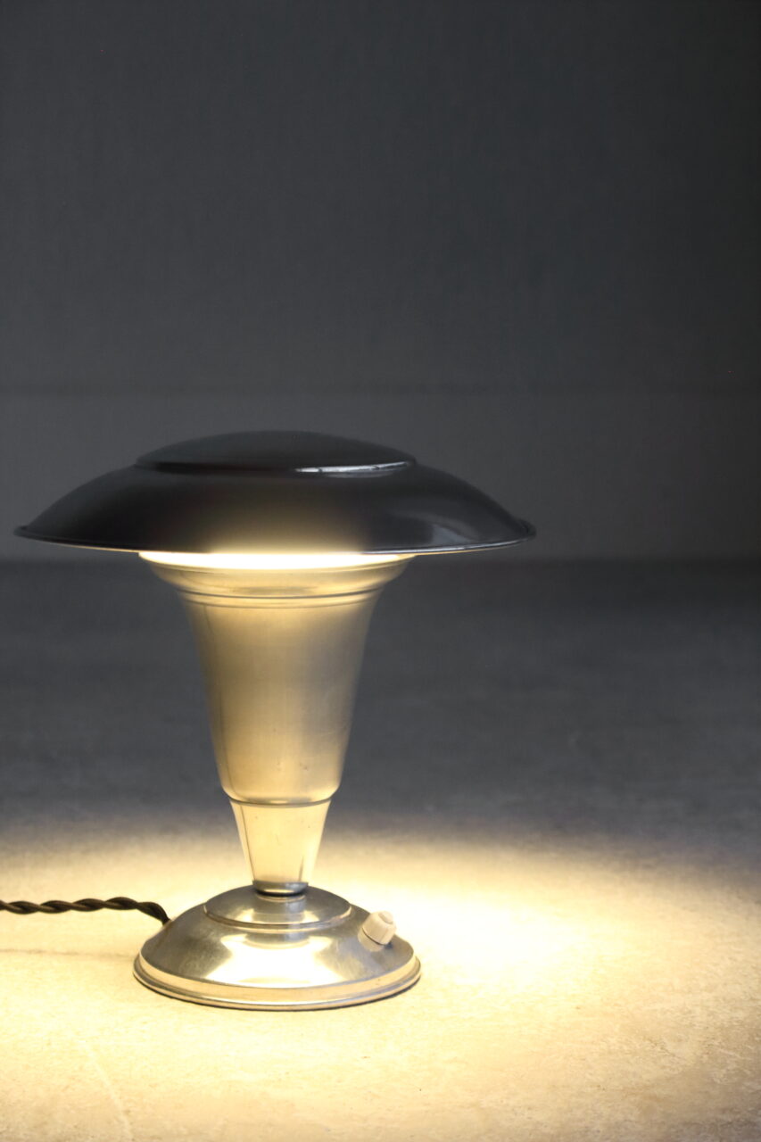 ART DECO CHROME MUSHROOM LAMP